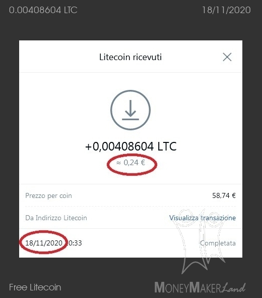 Payment 14 for Free Litecoin