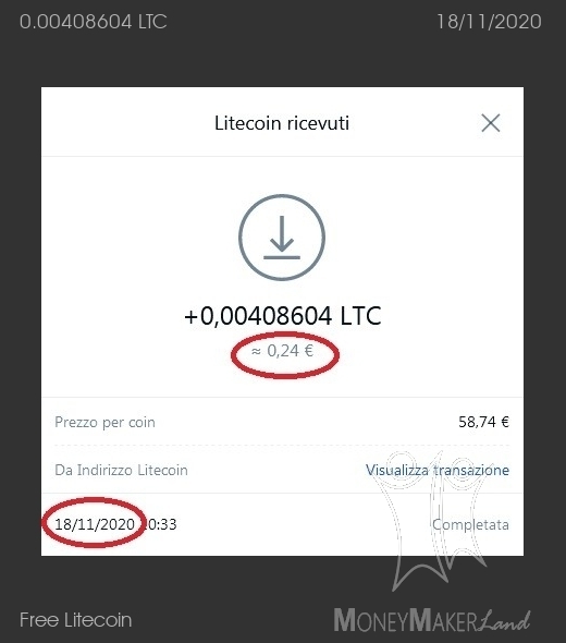 Pagamento 14 per Free Litecoin