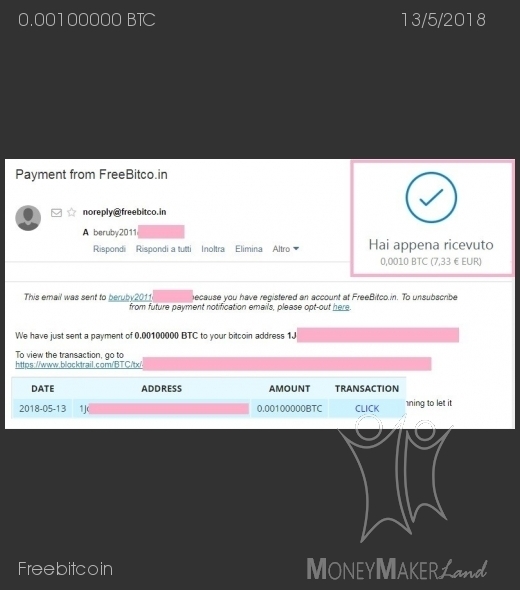Payment 181 for Freebitcoin