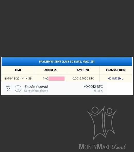 Payment 214 for Freebitcoin