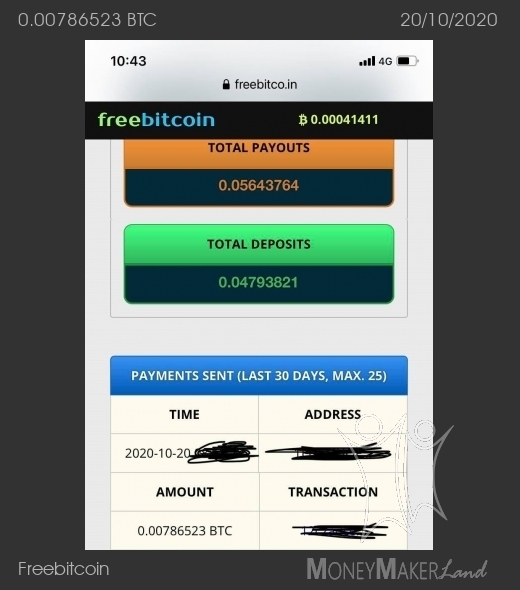 Payment 223 for Freebitcoin