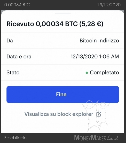 Payment 231 for Freebitcoin