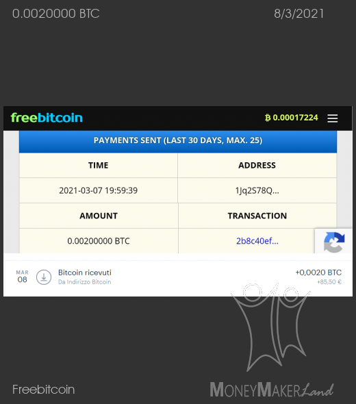 Pagamento 239 per Freebitcoin