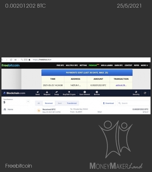 Payment 245 for Freebitcoin