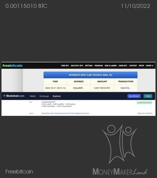 Pagamento 254 per Freebitcoin