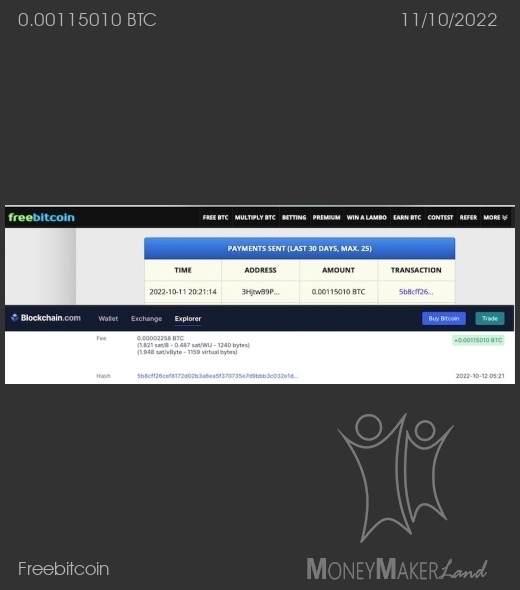 Pagamento 254 per Freebitcoin
