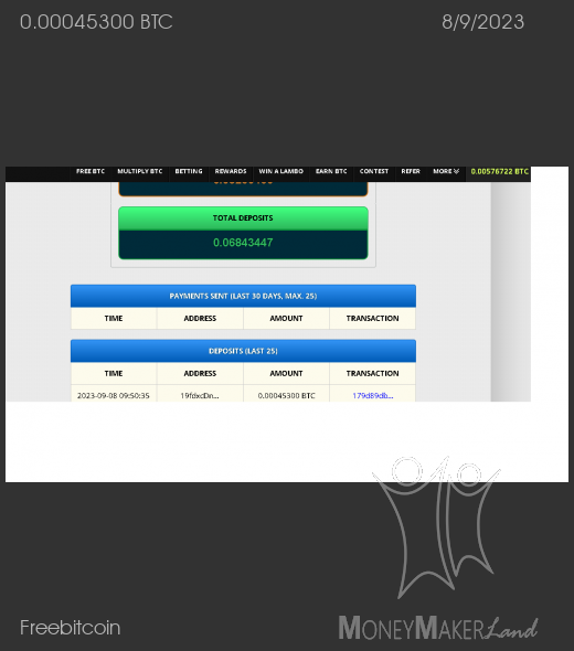 Payment 256 for Freebitcoin