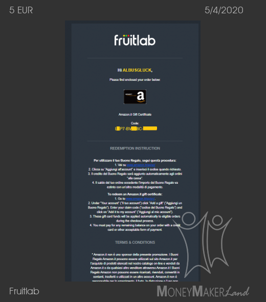 Payment 2 for Fruitlab
