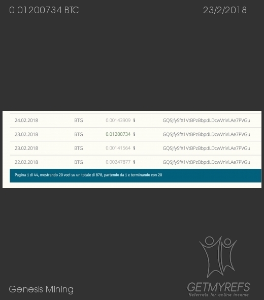 Payment 22 for Genesis Mining