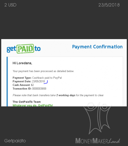 Payment 7 for Getpaidto
