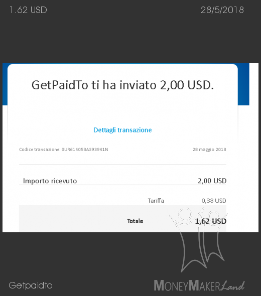 Pagamento 8 per Getpaidto