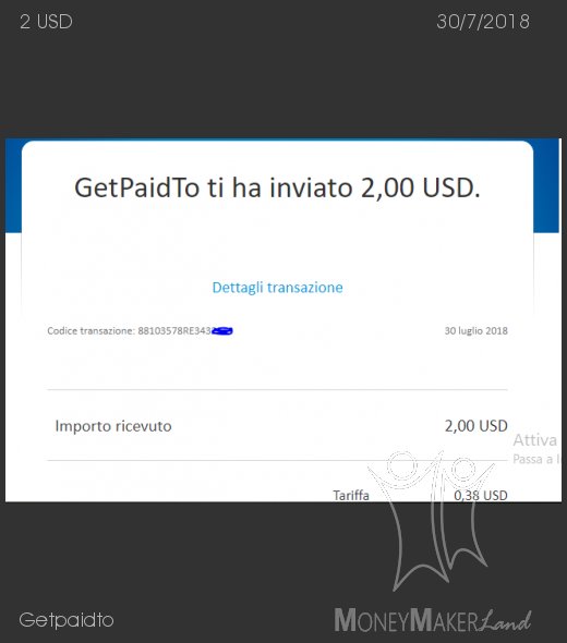 Pagamento 11 per Getpaidto