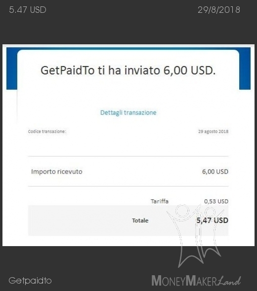 Payment 12 for Getpaidto