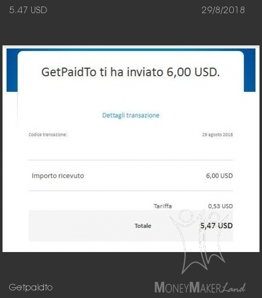 Pagamento 12 per Getpaidto