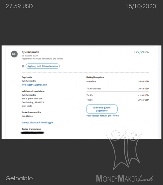 Payment 23 for Getpaidto