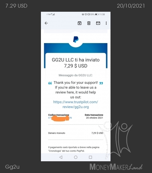 Payment 26 for Gg2u
