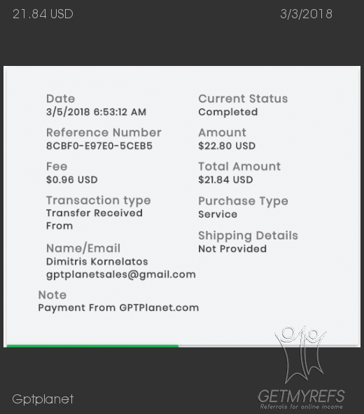Payment 54 for Gptplanet