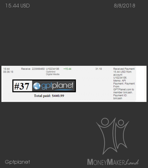 Payment 58 for Gptplanet