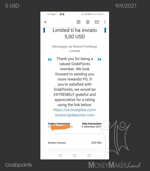 Payment 111 for Grabpoints