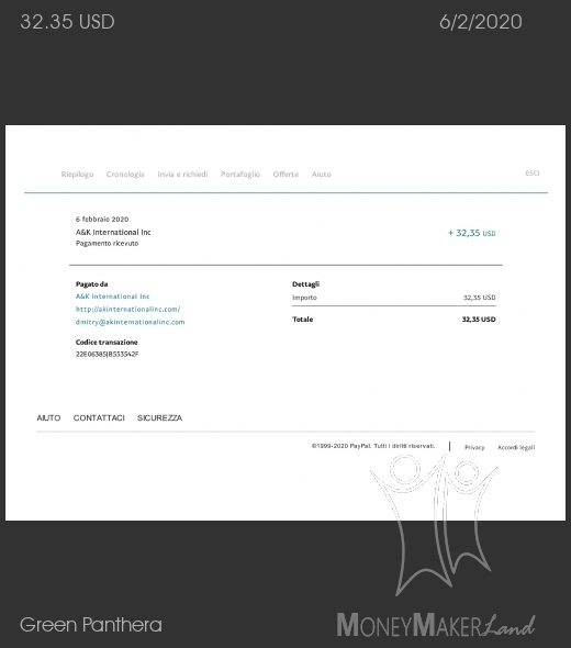 Payment 48 for Green Panthera