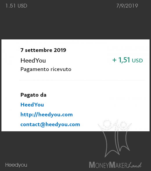 Payment 6 for Heedyou