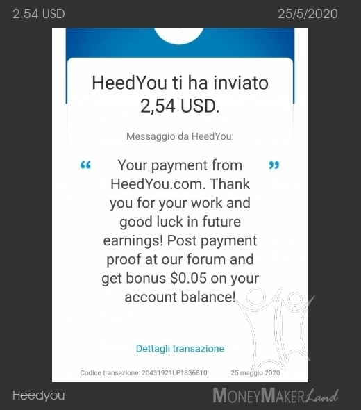 Payment 13 for Heedyou