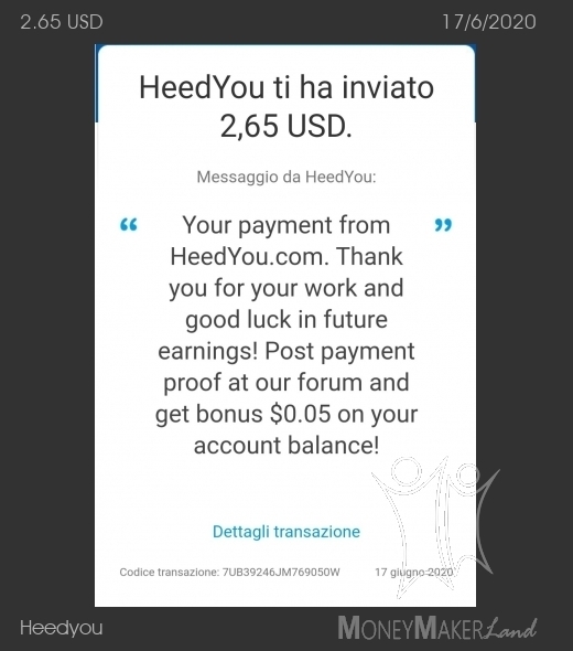 Payment 15 for Heedyou