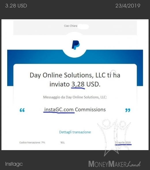 Payment 69 for Instagc