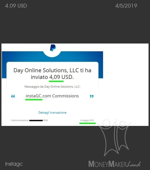 Payment 76 for Instagc