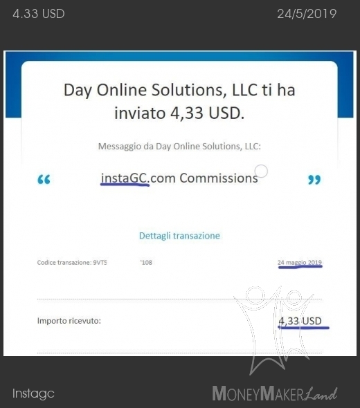 Payment 78 for Instagc