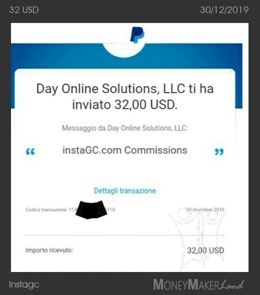 Payment 107 for Instagc