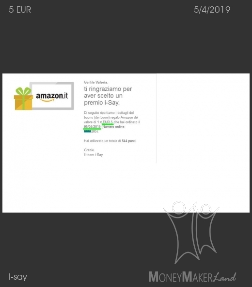 Payment 285 for I-say