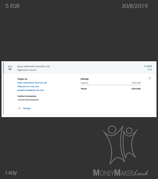 Payment 345 for I-say