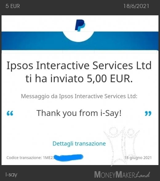 Pagamento 444 per I-say