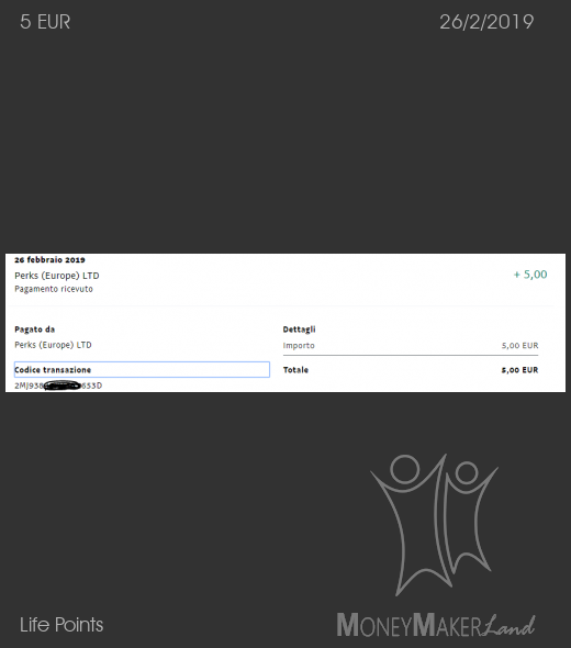 Pagamento 11 per Life Points