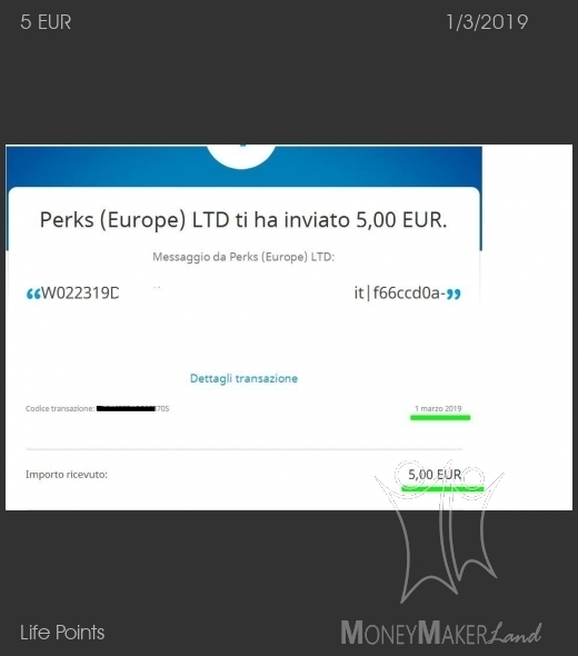 Pagamento 13 per Life Points