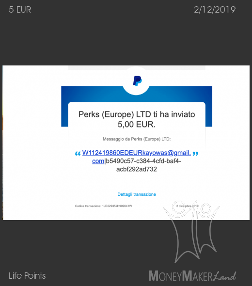 Pagamento 161 per Life Points