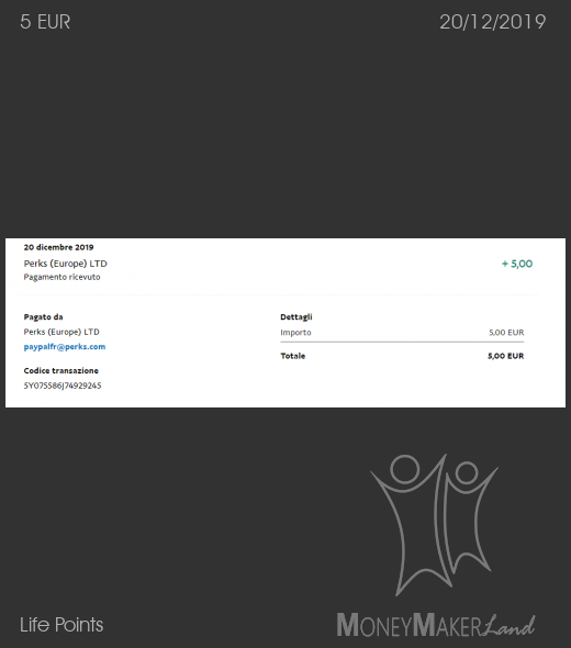 Pagamento 163 per Life Points
