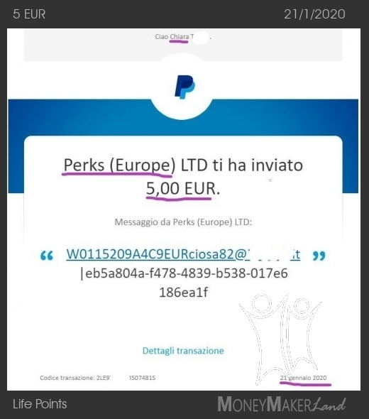 Pagamento 173 per Life Points