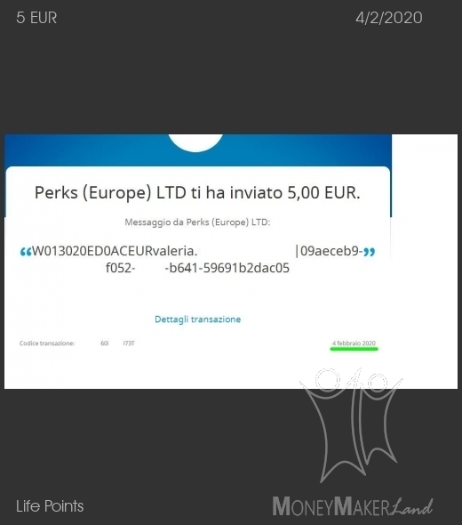 Pagamento 176 per Life Points