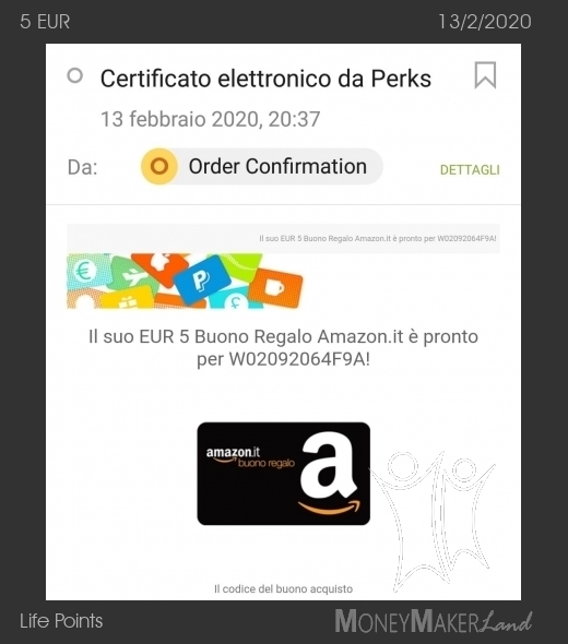 Pagamento 182 per Life Points