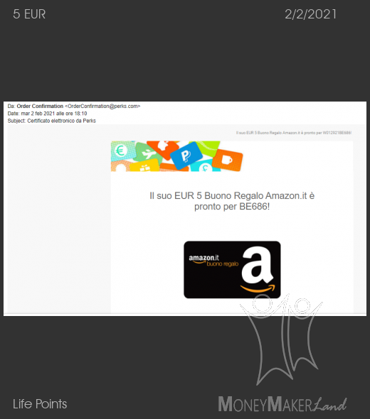 Pagamento 231 per Life Points