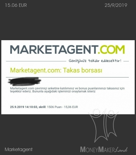 Pagamento 57 per Marketagent