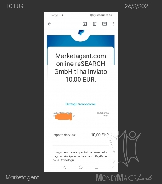 Payment 70 for Marketagent