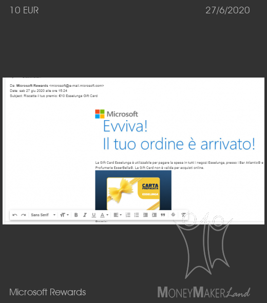 Payment 2 for Microsoft Rewards
