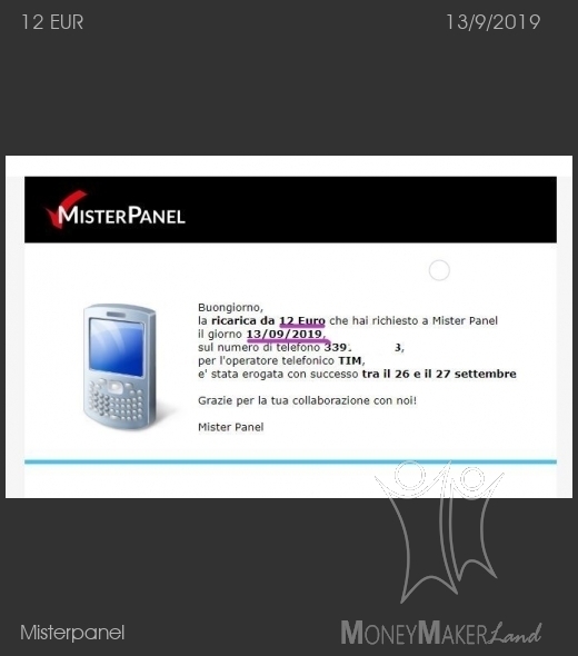 Payment 91 for Misterpanel