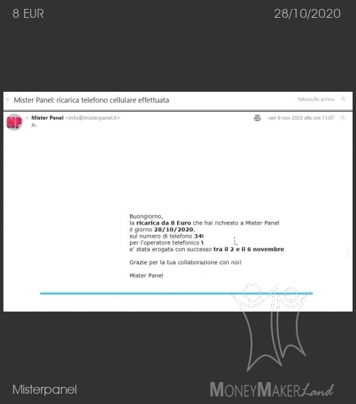 Pagamento 110 per Misterpanel