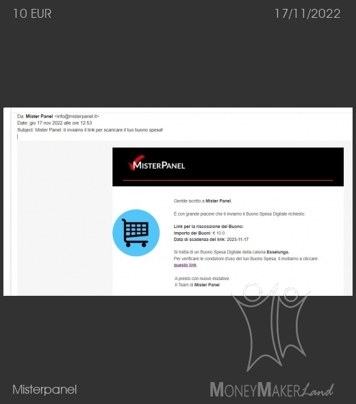 Payment 134 for Misterpanel