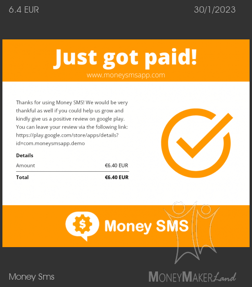 Pagamento 9 per Money Sms