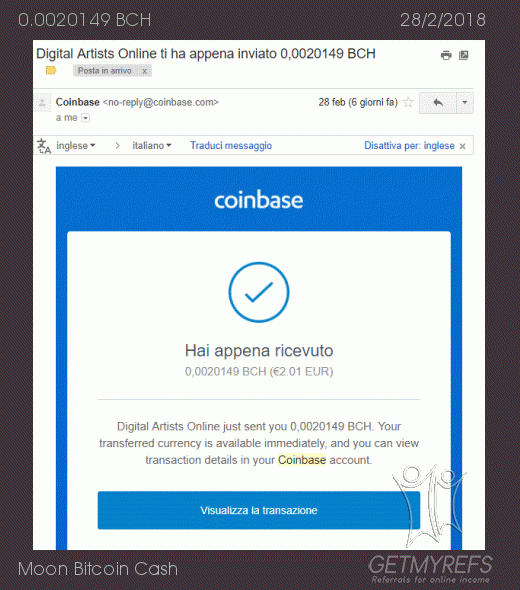 Payment 27 for Moon Bitcoin Cash